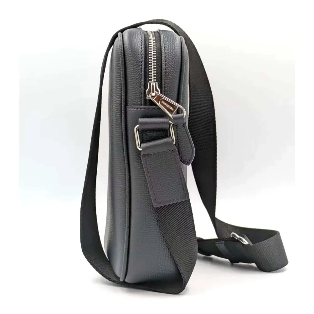 Burberry Paddy Logo-plated Grainy Leather Vertical Camera Bag Dark Navy 8084616